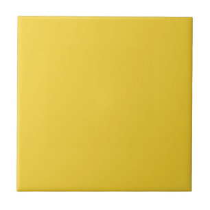 Sunflower Yellow Solid Color   #f4cf32 Ceramic Tile