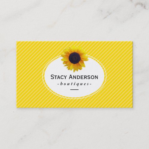 Sunflower  Yellow Stripes Business Card