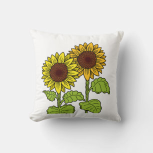Sunflower Yellow  Throw Pillow