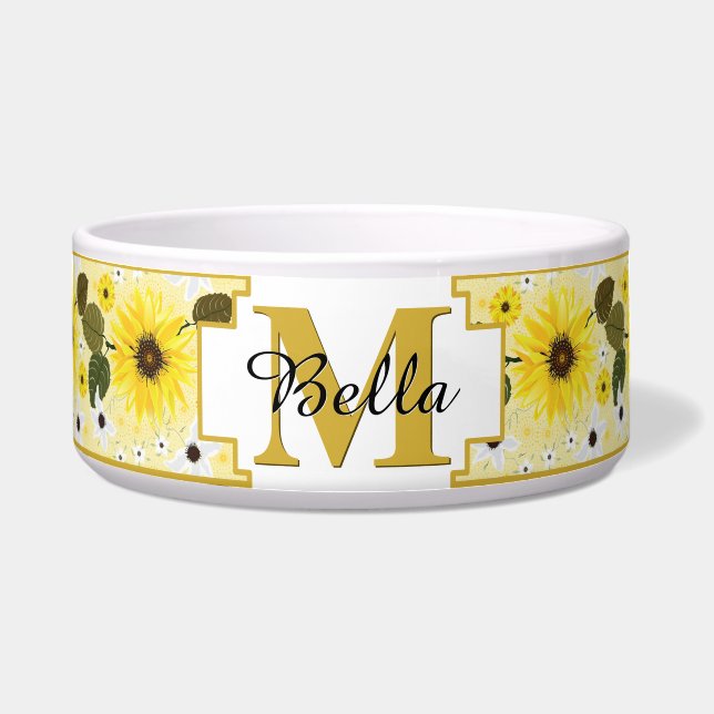 Sunflower Yellow Tropical Floral Bowl (Front)