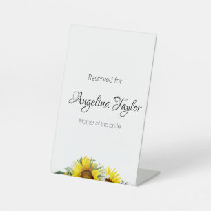 Sunflower yellow Wedding Tabletop Signs
