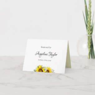 Sunflower yellow Wedding Tabletop Signs Thank You Card