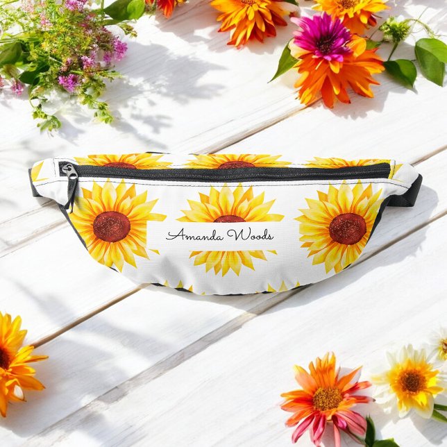 Sunflower Yellow White Floral Fanny Pack (Creator Uploaded)