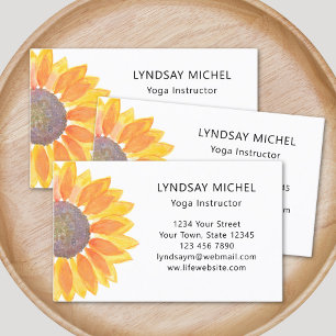 Sunflower Yoga Instructor Business Card