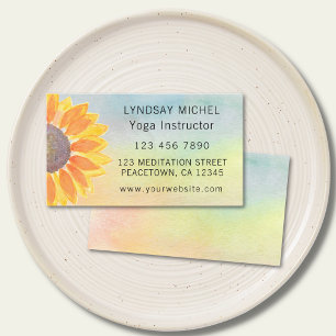Sunflower Yoga Instructor Business Card
