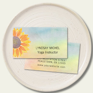 Sunflower Yoga Instructor Business Card
