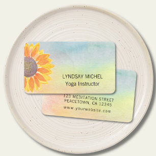 Sunflower Yoga Instructor Business Card