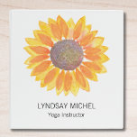 Sunflower Yoga Instructor Personalized<br><div class="desc">This floral binder is decorated with a yellow watercolor sunflower and modern typography.
Easily customizable.
Original Watercolor © Michele Davies.</div>
