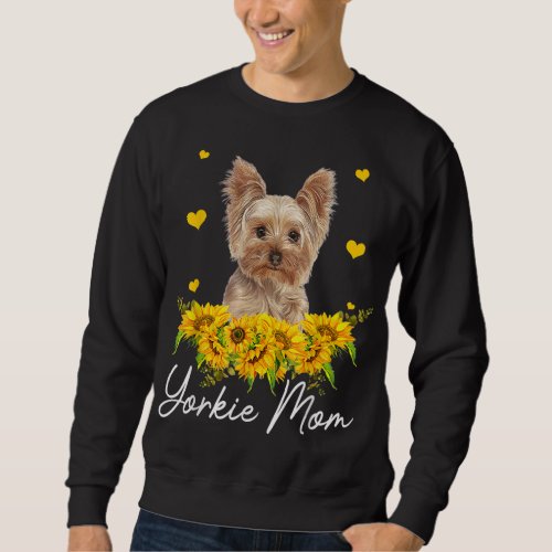Sunflower Yorkie Mom Dog Lover Sweatshirt
