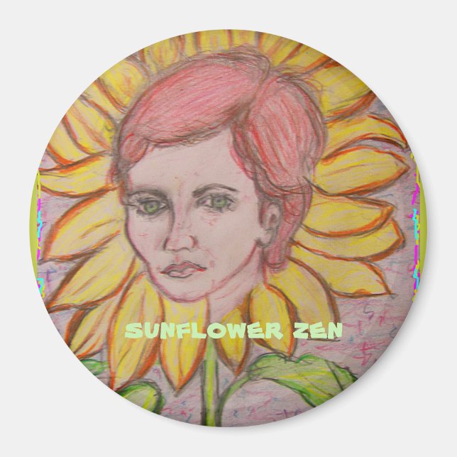 Sunflower Zen Magnet (Front)