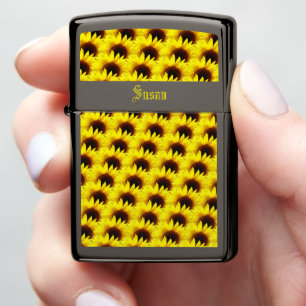 Sunflower Zippo Lighter w/ Initials or Name