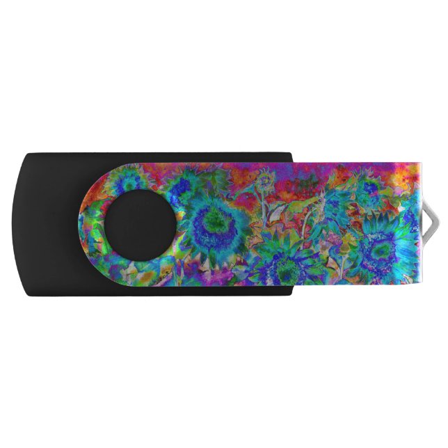 Sunflowerfields  - blue USB flash drive (Front)