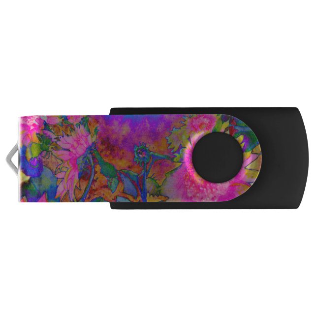 Sunflowerfields forever - pink USB flash drive (Back)