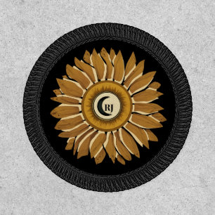 SunflowerGold Hippie Sun Full Moon SpiritualBlack Patch