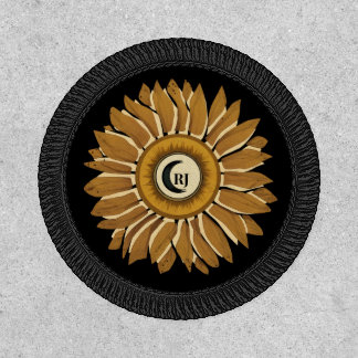 SunflowerGold Hippie Sun Full Moon SpiritualBlack Patch