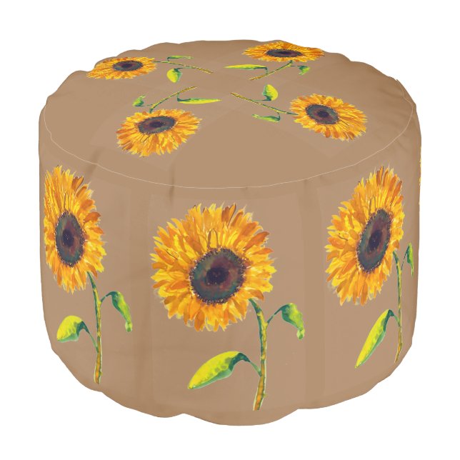 Sunflowerl Foot Rest Pouf (Angled Front)