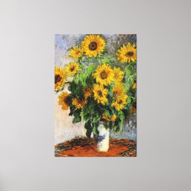 Sunflowers, 1881 by Monet. Canvas Print (Front)