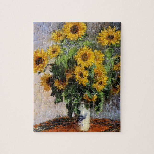 Sunflowers, 1881 by Monet. Jigsaw Puzzle (Vertical)