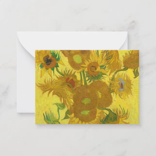 Sunflowers, 1889 by Vincent van Gogh Note Card | Zazzle