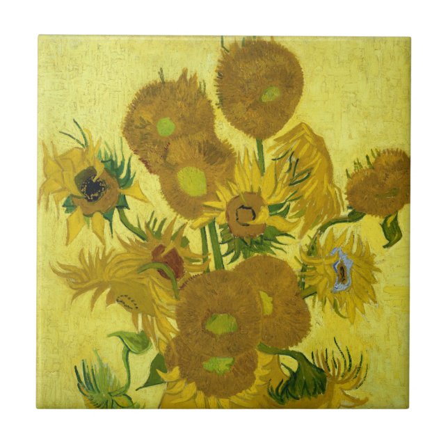 Sunflowers, 1889 ceramic tile (Front)