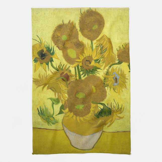 Sunflowers, 1889 kitchen towel (Vertical)