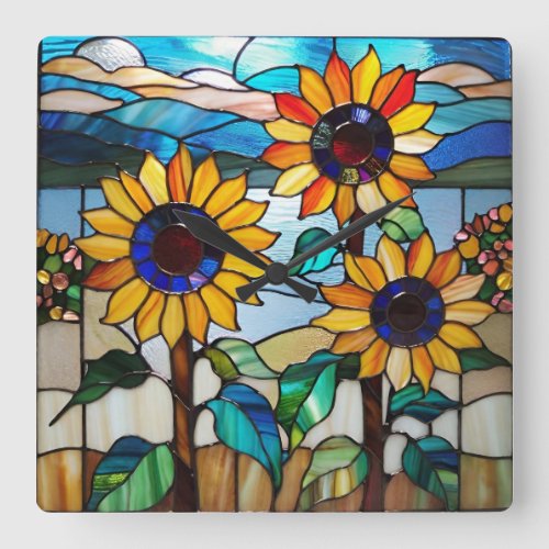 Sunflowers  273 cm Square Acrylic Square Wall Clock