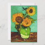 Sunflowers, 3, by Vincent van Gogh Card<br><div class="desc">Famous painting by Vincent van Gogh,  Sunflowers Three</div>