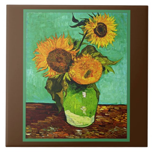 Sunflowers 3 by Vincent van Gogh Ceramic Tile