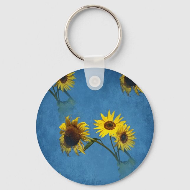 Sunflowers Abstract Keychain (Front)