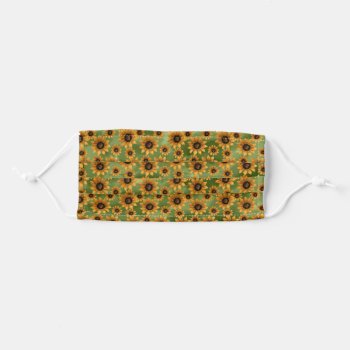 Sunflowers Adult Cloth Face Mask by FuzzyCozy at Zazzle