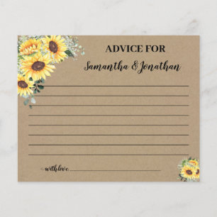 Sunflowers Advice for Happy Couple Shower Card Flyer