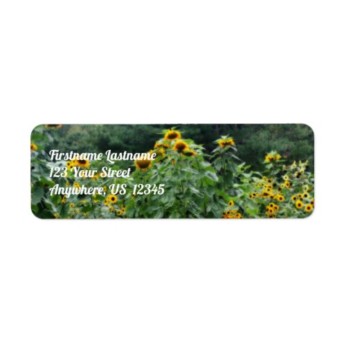 Sunflowers Along Stone Wall Orton Effect Address Label