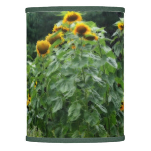 Sunflowers Along Stone Wall Orton Effect  Lamp Shade