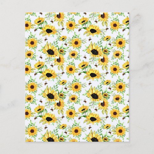 Sunflowers and bees scrapbook background