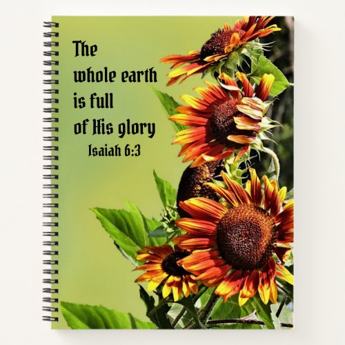 Sunflowers and Bible Verse Notebook