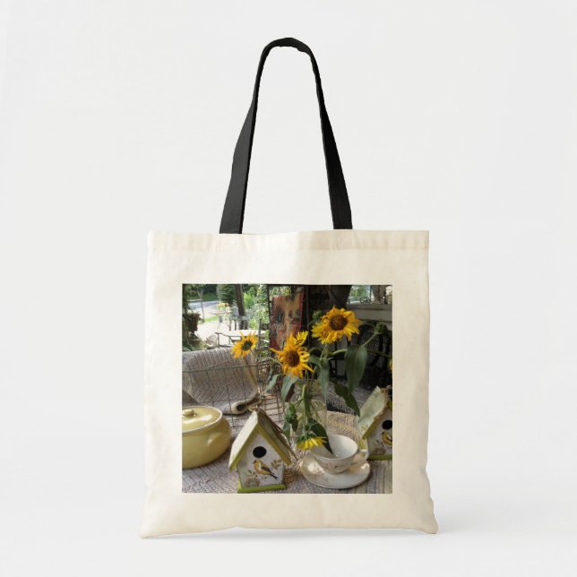 Sunflowers and Bird House Complete Autumn Display Tote Bag (Front)