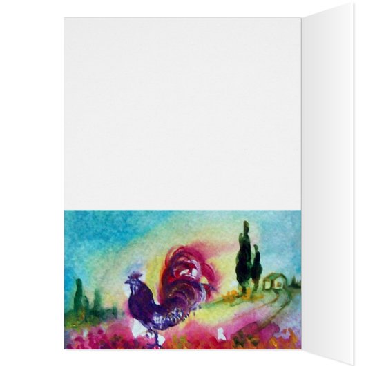 SUNFLOWERS AND BLACK ROOSTER (Inside (Left))