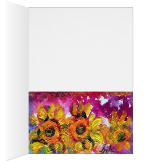 SUNFLOWERS AND BLACK ROOSTER (Inside (Right))