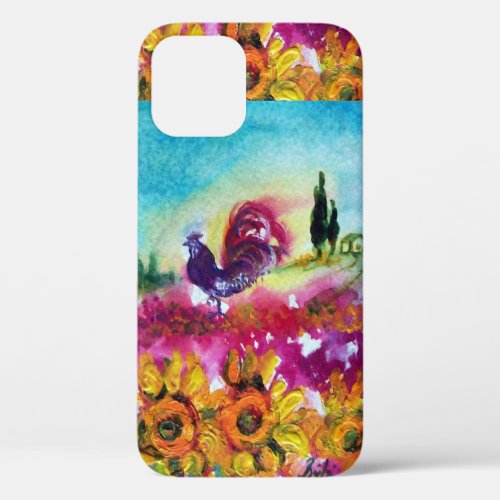 SUNFLOWERS AND BLACK ROOSTER iPhone 12 CASE
