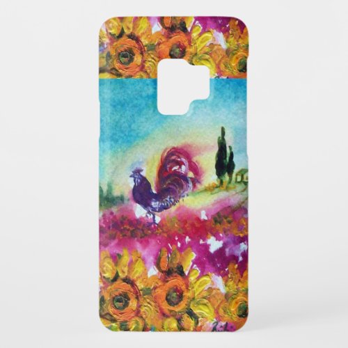 SUNFLOWERS AND BLACK ROOSTER IN TUSCANY LANDSCAPE Case_Mate SAMSUNG GALAXY S9 CASE