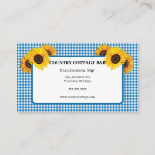 Sunflowers and Blue Gingham B&B Business Card