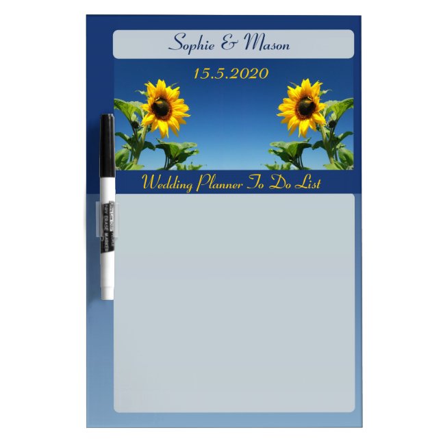 Sunflowers and Blue Sky Wedding Planner Board (Front)