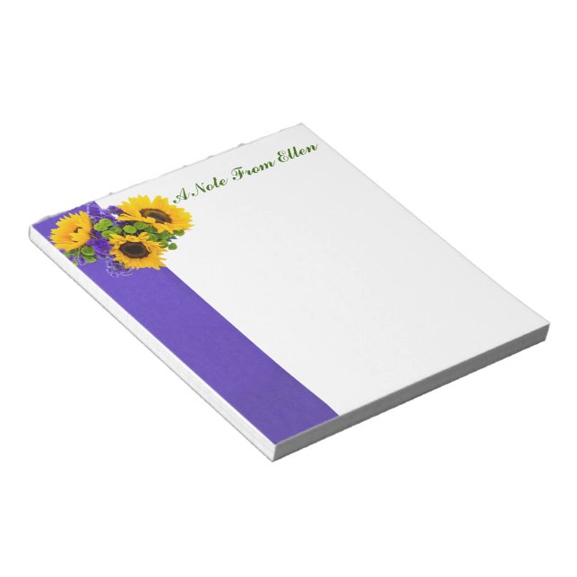 Sunflowers and Blue Statice Notepad (Angled)