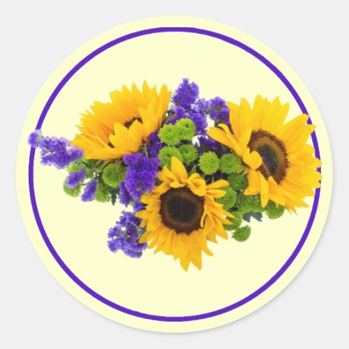 Sunflowers and Blue Statice Sticker