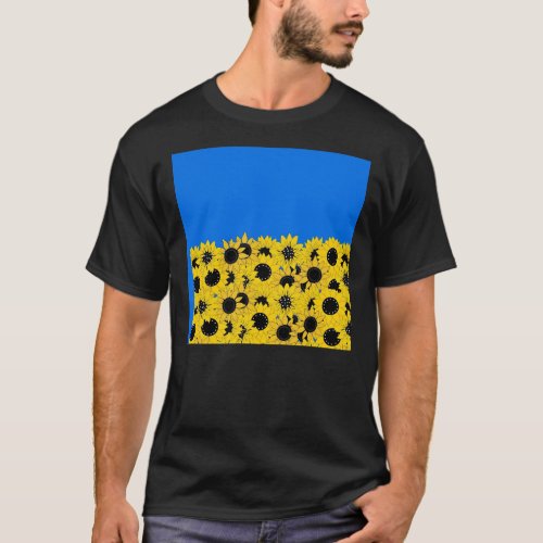 Sunflowers and Blue the Colors of Ukraine Flag A_L T_Shirt