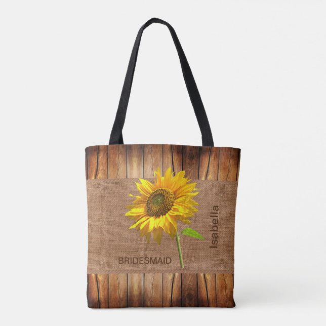 Sunflowers and Burlap - Bridal Shower Tote Bag (Back)