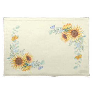 Sunflowers and Butterflies Cloth Placemat