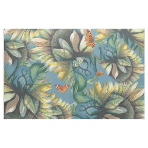 Sunflowers and Butterflies Fabric