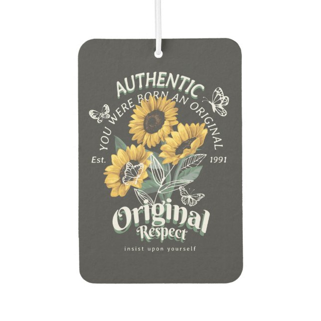 Sunflowers and Butterflies Graphic Air Freshener (Front)