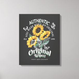 Sunflowers and Butterflies Graphic Canvas Print